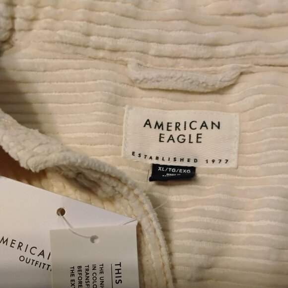 NEW!!!! AMERICAN EAGLE CREAM CORDUROY SHACKET / SHIRT JACKET - SIZE XL - Picture 4 of 8